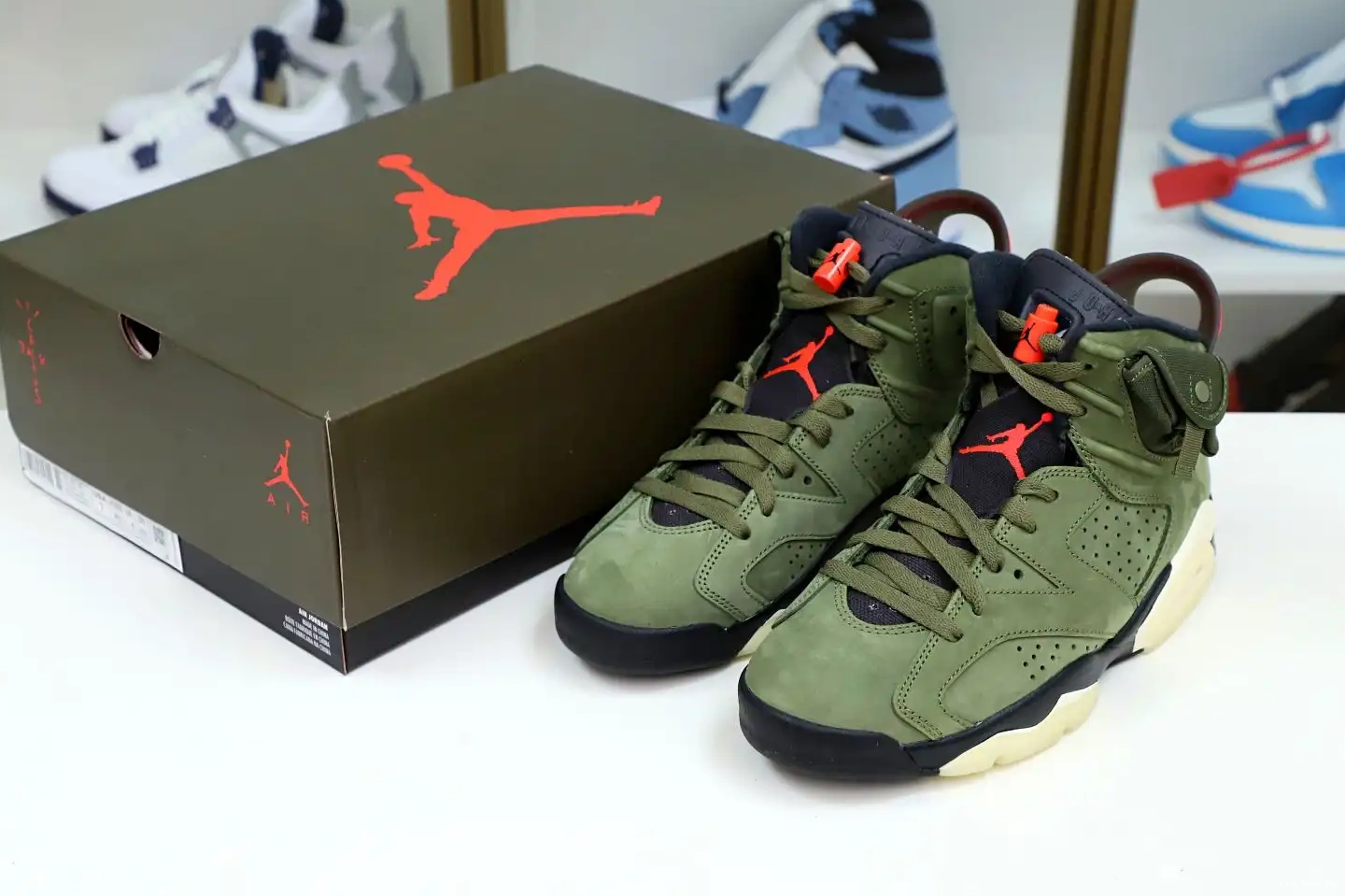 X 6 RETRO TRAVIS 'OLIVE' Kimikick SCOTT JORDAN AIR 0617